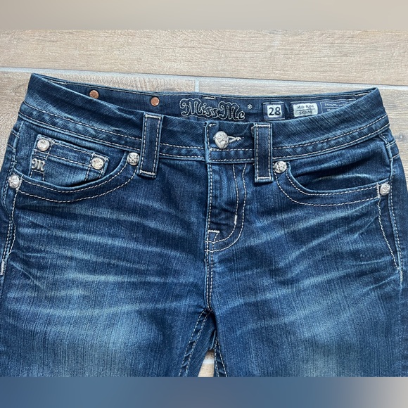 Miss Me Mid-rise Skinny Embellished Women’s Jeans Sz. 28 - Picture 4 of 6